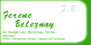 ferenc beleznay business card